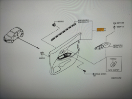 Deurpaneel rechtsvoor Nissan Micra K14 80900-5FA6A (80922-5FA0A) Gebruikt.