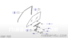 Handle door window regulator Nissan 80760-22B00 K10/ M11 Used part.