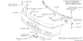 Finisher-front fascia, left-hand Nissan Almera N15 62257-0N300 Used part.
