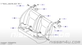 Montagebout achterbankslotvanger Nissan 88363-81698