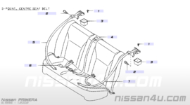 Belt rear seat tongue, right-hand Nissan Primera P11 88844-9F500