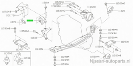 Motorsteun rechts Nissan GTI 11210-0M800 B13/ N14/ N15 Nieuw.