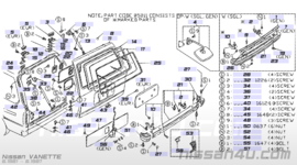 Achterbumper Nissan Vanette C120 85020-G4000 Origineel.
