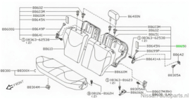 Back rear seat, left-hand Nissan Micra K11 88650-6F620 Original.