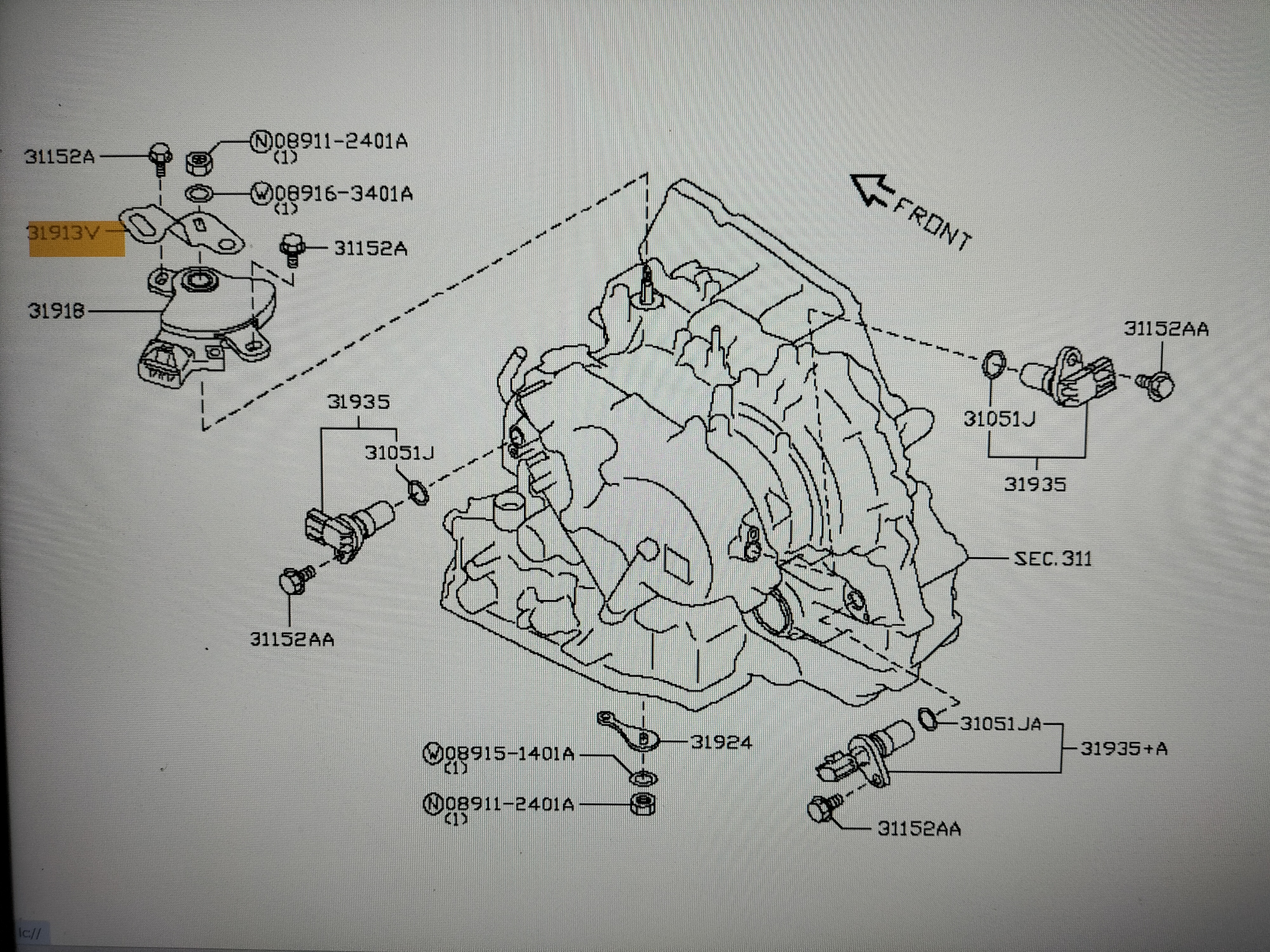 Bedieningsstang CVT - automaatbak Nissan 31913-3JX0A C13/ F15/ J10/ JJ10/ J11/ K13 Gebruikt.