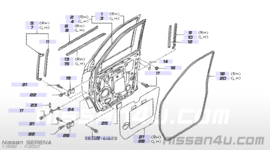 Portierraamgeleider linksvoor Nissan Serena C23 80821-3C400
