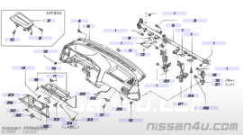 Montagesteun dashboard rechts Nissan Primera P11/ WP11 68128-2F900