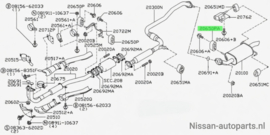 Uitlaatrubber Nissan 20650-2F000 Nieuw.