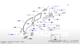 Plastic schroef Nissan Urvan Kingvan E24 76968-26N01 Origineel.