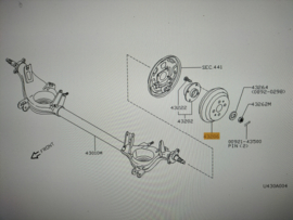 Drum-brake, rear Nissan Micra K11 43206-5F012 Used part.
