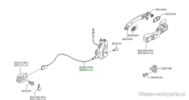 Deurslot linksachter Nissan Primera P12 Wagon 82501-BA270 Gebruikt.
