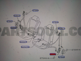 Belt assy-tongue,front seat, left-hand Nissan 100NX B13 86845-70Y01 Used part.