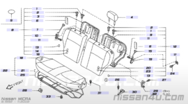 Achterbankmontagepunt links Nissan Micra K11 88608-5F000 Gebruikt.