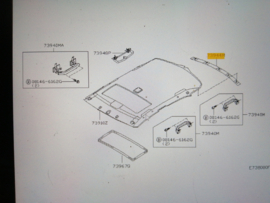 Achterste plafondplaat Nissan Primera P11 73966-9F600 Gebruikt.