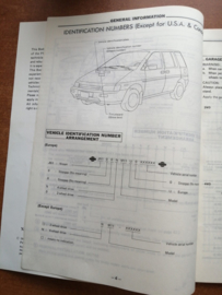 Body repair manual '' Model M11 series '' Nissan Prairie M11 BR9E-0M11G0