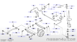 Montagebout achterwielophanging M13,75 X 205 Nissan 55166-50A00 B12/ B13/ N13/ N14