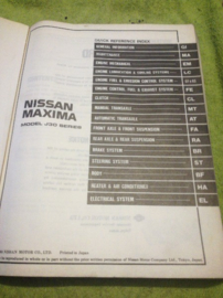 Service manual ''Model J30 series '' Nissan Maxima J30 SM9E-0J30G0 Used part.