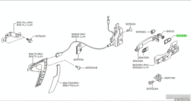 Pakking deurgreep Nissan Primera P12 80654-AV610 Gebruikt.