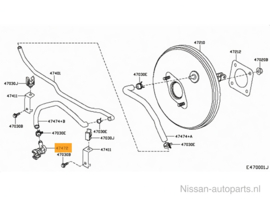Connector-booster hose Nissan 47475-JG700 J10/ JJ10/ K14/ T31/ T32 Original.