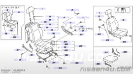 Handgreep stoelverstelling bestuurderstoel Nissan Almera N15 87468-0M000