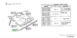 Moulding-front fender, rear left-hand Nissan Bluebird T12 63875-D4000 Original.
