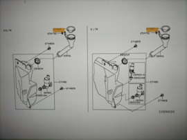 Dop ruitensproeierreservoir Nissan Qashqai J10/ JJ10 28913-JD00A Nieuw.