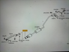 Tube exhaust, front YD22DDT Nissan Almera N16 20010-5M570 Used part.