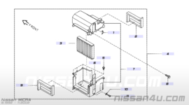 Interieurfilterhuis Nissan Micra K11 27850-6F600