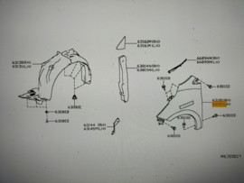 Zijscherm links Nissan Micra K14 63101-5FA0J Nieuw.