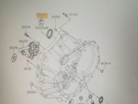 Oliekeerring versnellingsbak Nissan 38342-00Q0E Origineel.