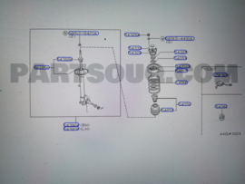 Veerpootdeksel vooras Nissan 300ZX Z31 54390-02P00 Gebruikt.