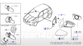 Spiegelkap rechts Nissan Qashqai J10. KY0. 96373-JD03A