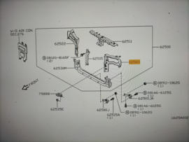 Support-radiator core, side left-hand Nissan Micra K11 62521-5F130 Used part.