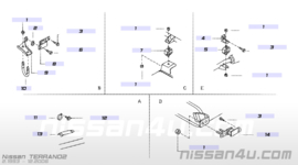 Uitlaatrubber Middendemper Nissan Terrano2 R20 20611-0F010 Nieuw.