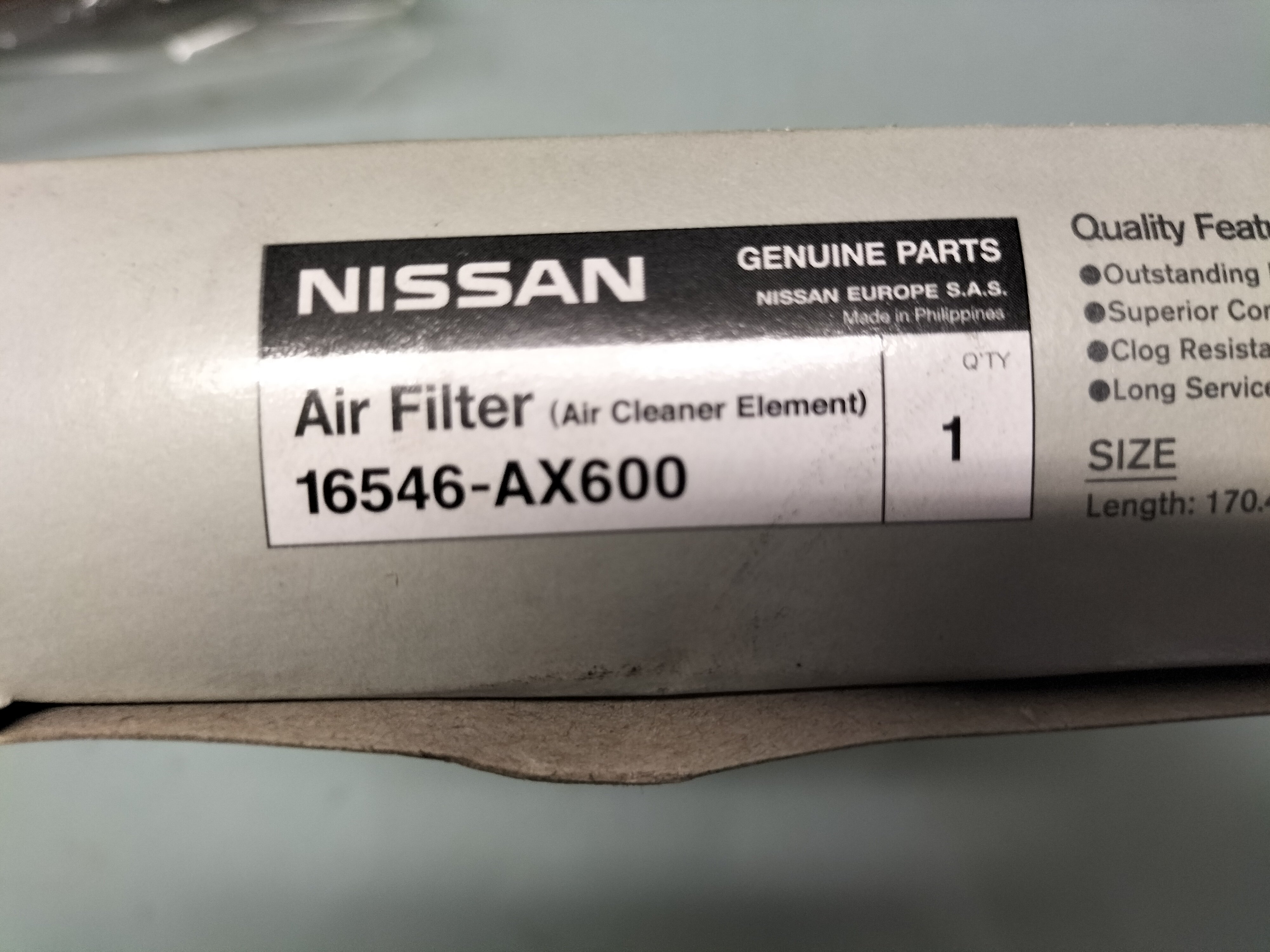 Luchtfilter Nissan 16546-AX600 Origineel