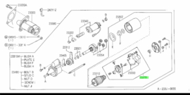 Koolborstelset startmotor GA16DS/ SR20DE/ SR20DI 23378-90J01 Origineel.Incompleet