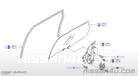 Glass rear door window, right-hand Nissan Murano Z50 82300-CA000