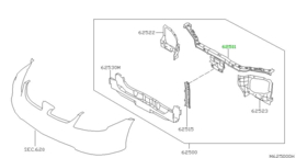 Onderbumper Nissan Bluebird U11 62650-01E30 Origineel.
