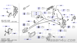 Bedieningsstang deurslot linksvoor Nissan Micra K11 80609-5F600