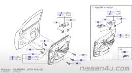 Deurpaneel linksvoor Nissan Almera N16 80901-5M400 (Japan - uitvoering)