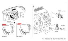 Switch Assy-steering Nissan Qashqai J10 25550-BR01B Original.