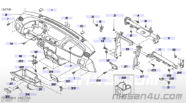 Afdekkap montagebout dashboard links Nissan Micra K11 68499-6F600 Gebruikt.