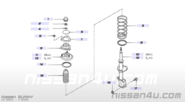 Beschermhoes schokdemper achteras Nissan 55240-50C00 B13/N14