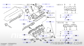 Bovenste steun inlaatspruitstuk SR20DE Nissan N15/ P11/ W10 14017-2J205