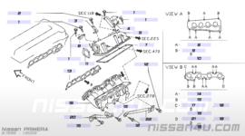 Steun inlaatspruitstuk SR20DE links Nissan Primera P11/ WP11 14017-2F216