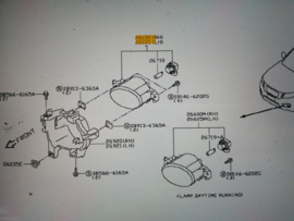 Mistlamp rechtsvoor Nissan Navara NP300 D23/ Note E12/ Pathfinder R52 / Pulsar C13 26150-1HA0B Origineel.