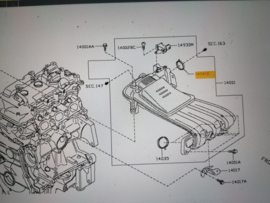 Pakking gasklephuis HR12DE/ HR16DE Nissan 16175-1HC5A CK12/ E11/ E12/ F15/  J10/ K12/ M20M/ Z12 Origineel.