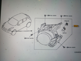 Koplamp rechts Nissan Juke F15 26010-BV90B Schade