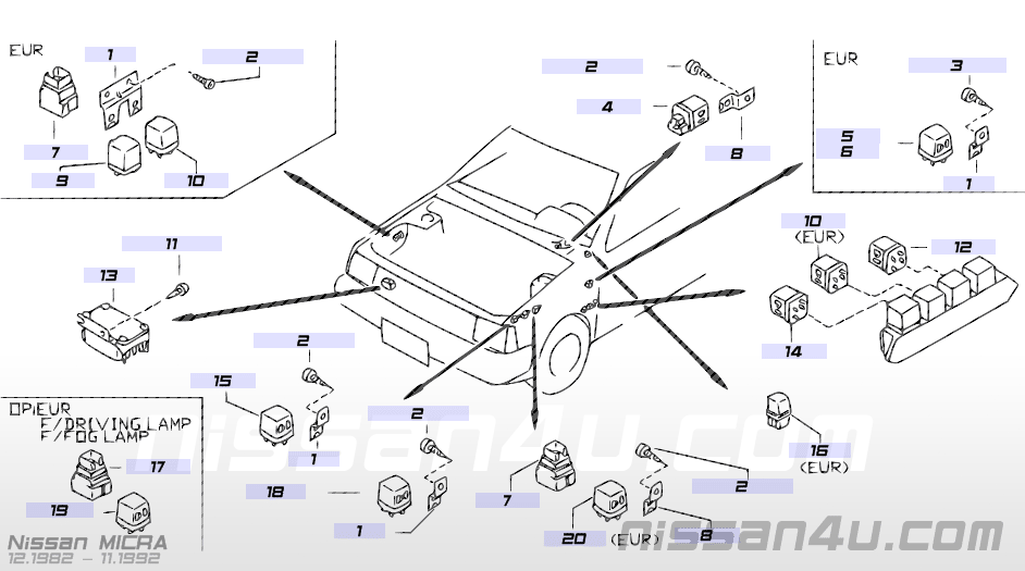 Amp-intermittent wiper Nissan Micra K10 28510-01B00 Used part.