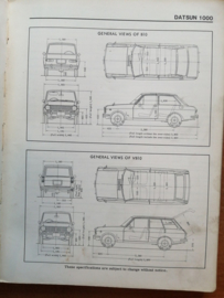 Service manual '' Model B10 series '' Datsun 1000 B10 / Datsun Sunny B10